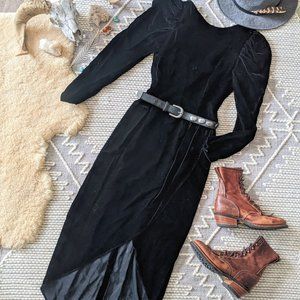 Vintage Black Velvet Dress
